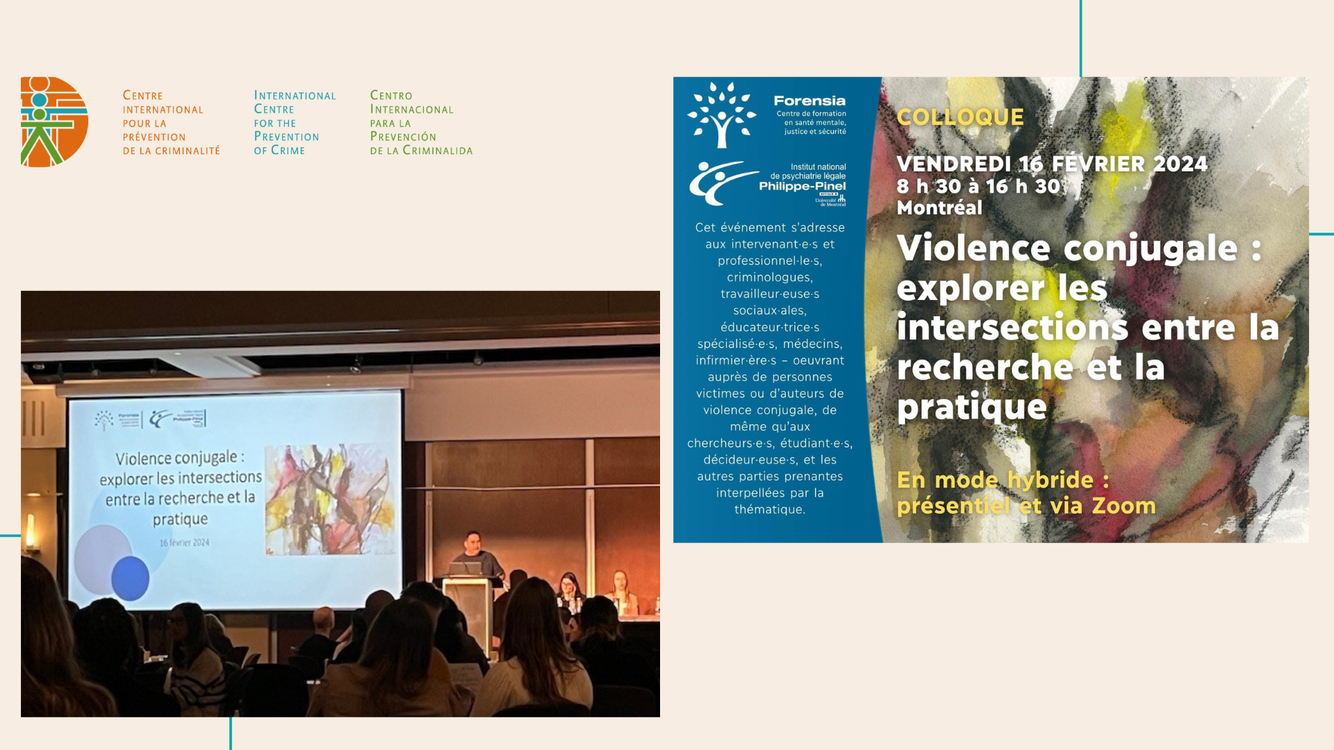 Le CIPC a participé à la 2e édition du colloque Forensia sur la violence conjugale
